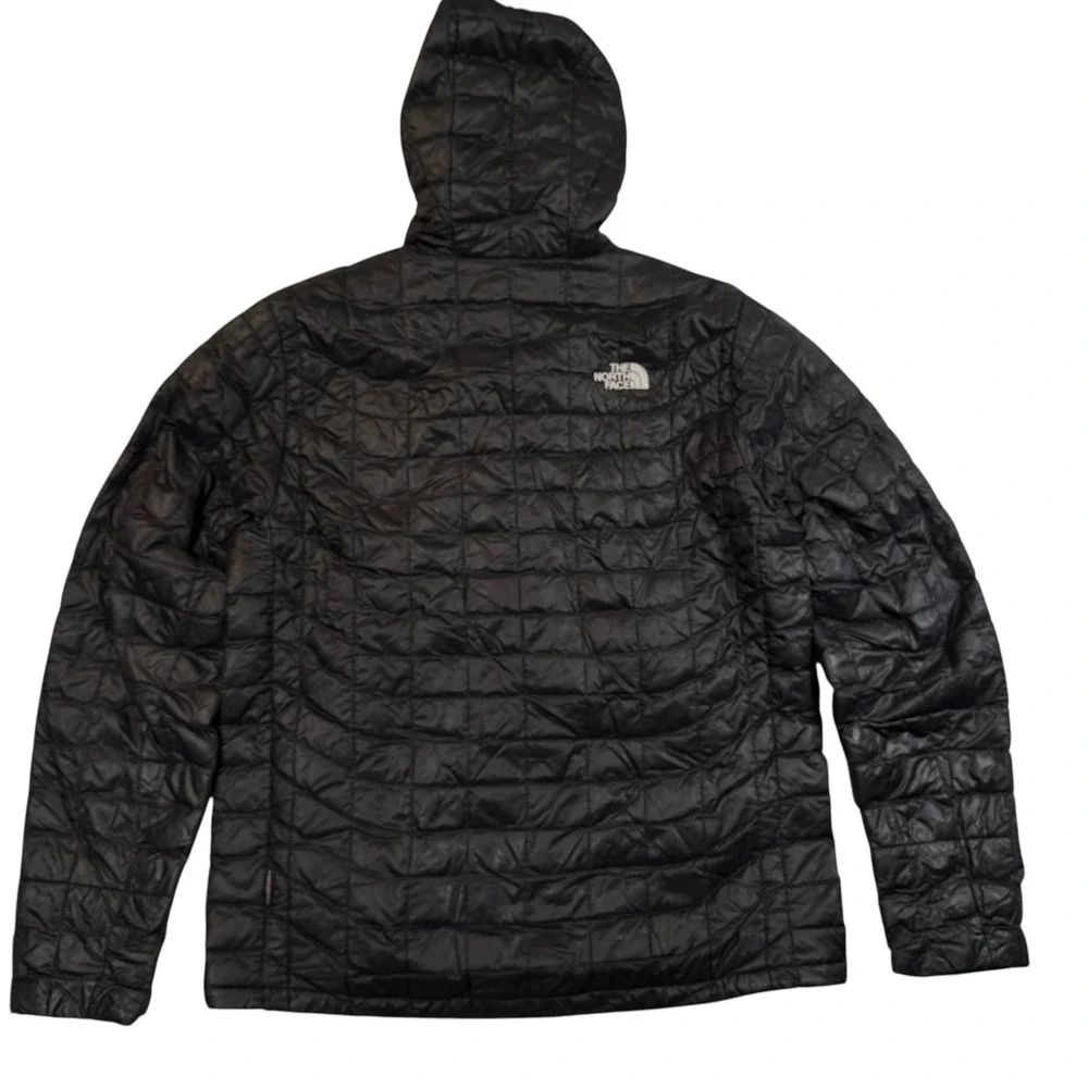 The North Face Thermoball Hooded Jacket Black Quilted Puffer Mens Medium‎ C761